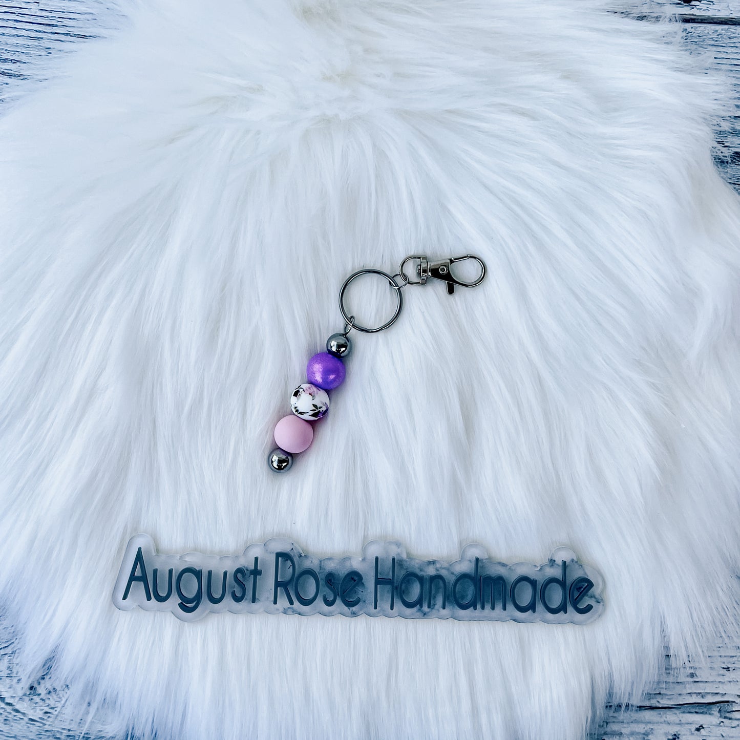 Pink and Purple Roses keychain